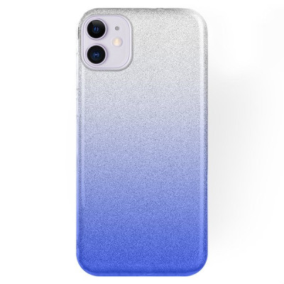 Силиконови гърбове Силиконови гърбове за Apple Iphone Луксозен силиконов гръб ТПУ с брокат за Apple iPhone 12 mini 5.4 преливащ сребристо към синьо 